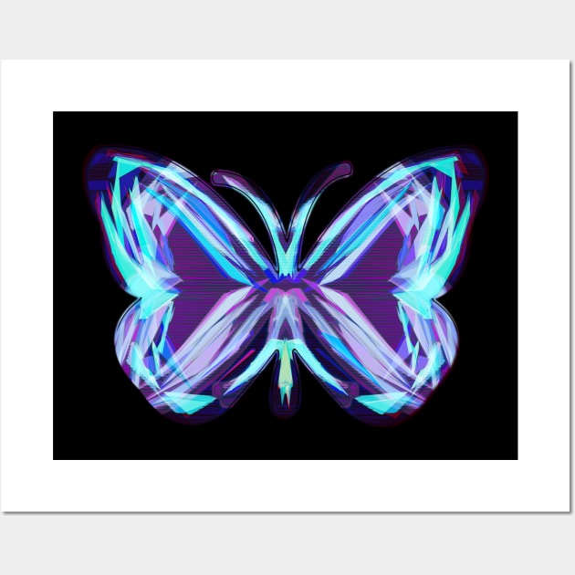 Neon Butterfly Wall Art by JadeGair